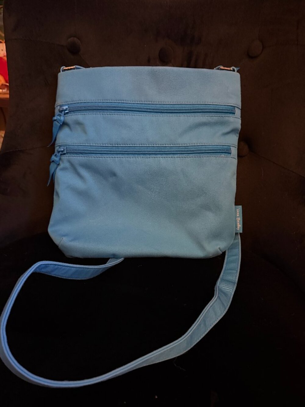 Vera Bradley Turquoise Reef Water Blue Triple Zip Hipster Crossbody Bag
